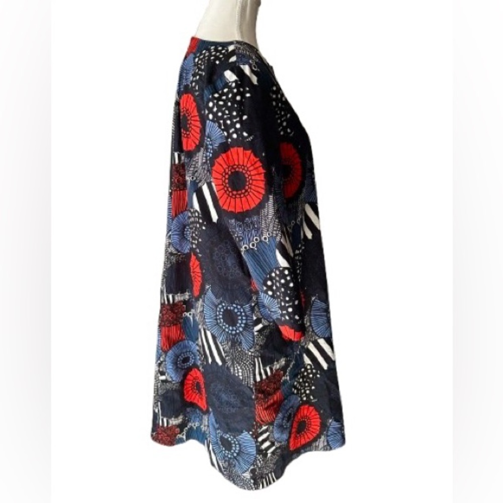Marimekko Unelma Dress Siirtolapuutarha Pattern Red Black Blue Midi Shift 38 6 - Picture 4 of 12
